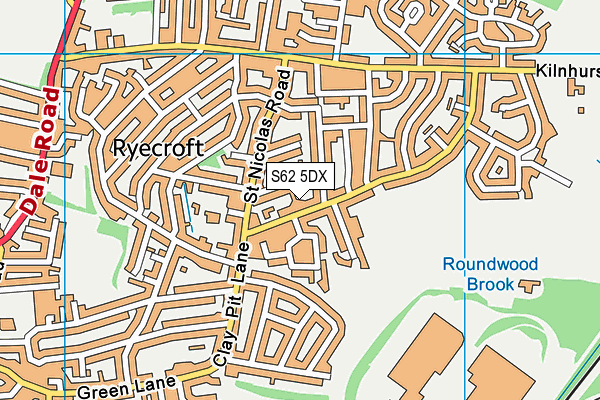 S62 5DX map - OS VectorMap District (Ordnance Survey)