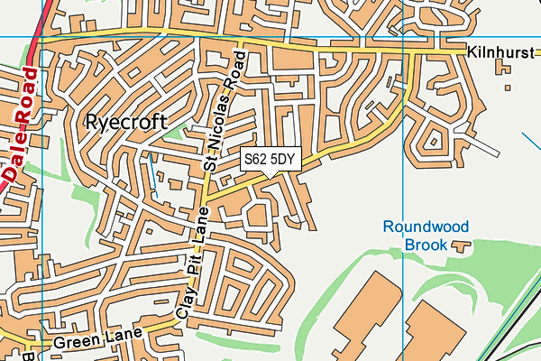 S62 5DY map - OS VectorMap District (Ordnance Survey)