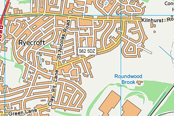 S62 5DZ map - OS VectorMap District (Ordnance Survey)
