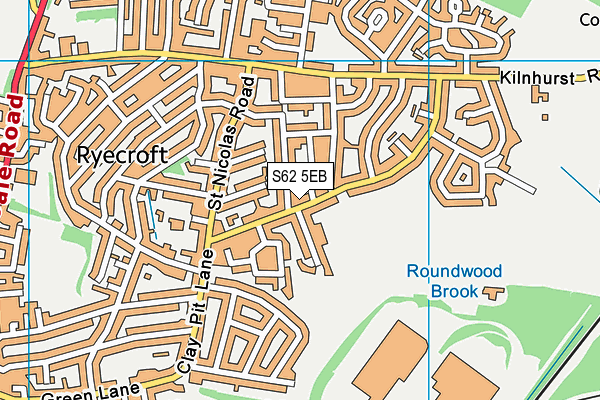 S62 5EB map - OS VectorMap District (Ordnance Survey)