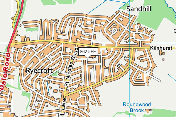 S62 5EE map - OS VectorMap District (Ordnance Survey)