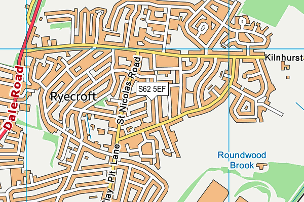 S62 5EF map - OS VectorMap District (Ordnance Survey)