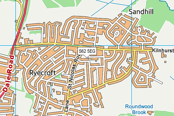S62 5EG map - OS VectorMap District (Ordnance Survey)