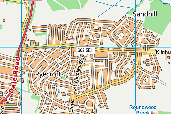 S62 5EH map - OS VectorMap District (Ordnance Survey)
