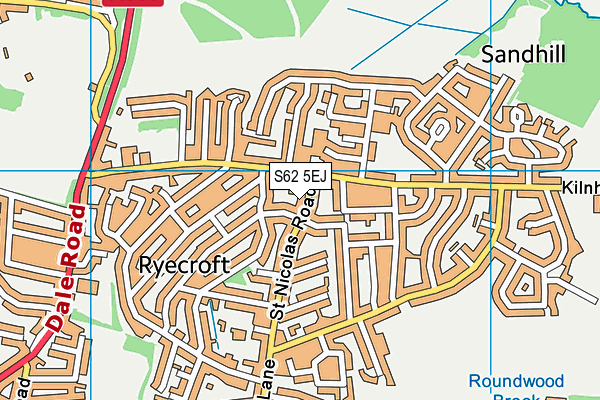 S62 5EJ map - OS VectorMap District (Ordnance Survey)