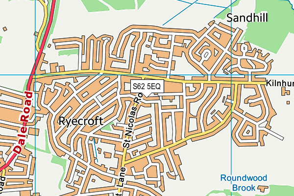 S62 5EQ map - OS VectorMap District (Ordnance Survey)