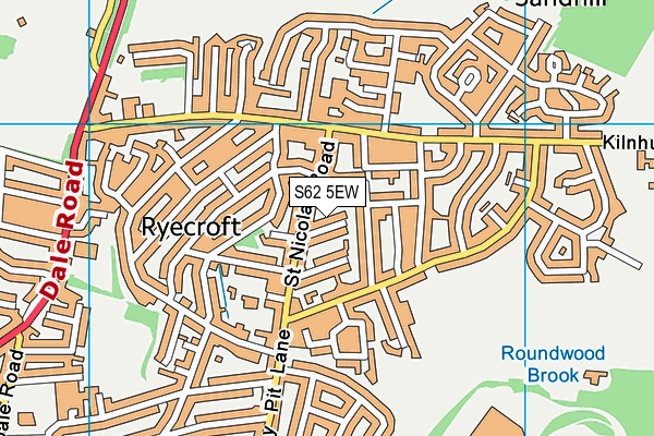 S62 5EW map - OS VectorMap District (Ordnance Survey)