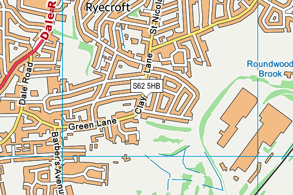 S62 5HB map - OS VectorMap District (Ordnance Survey)