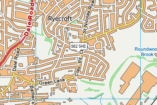 S62 5HE map - OS VectorMap District (Ordnance Survey)