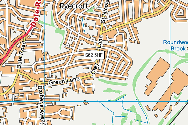 S62 5HF map - OS VectorMap District (Ordnance Survey)