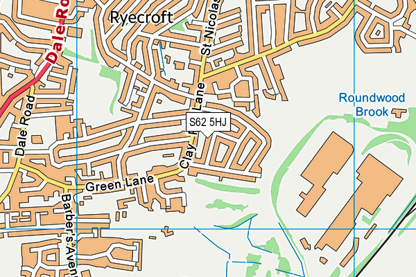 S62 5HJ map - OS VectorMap District (Ordnance Survey)