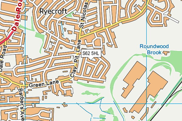 S62 5HL map - OS VectorMap District (Ordnance Survey)