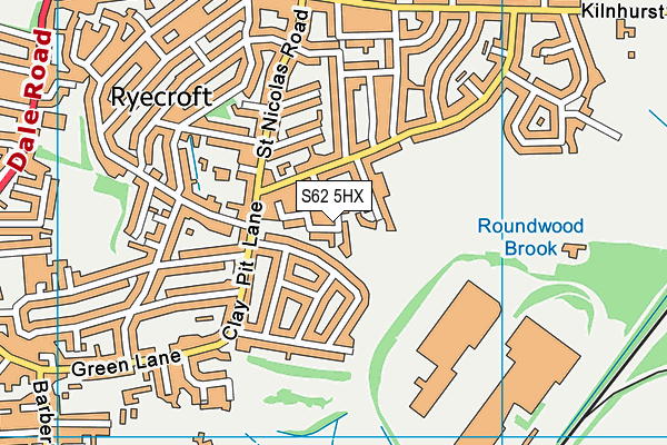 S62 5HX map - OS VectorMap District (Ordnance Survey)