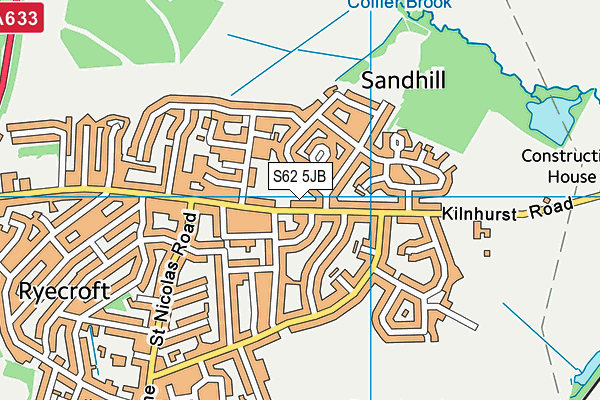 S62 5JB map - OS VectorMap District (Ordnance Survey)