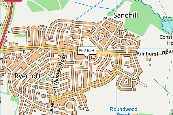 S62 5JH map - OS VectorMap District (Ordnance Survey)