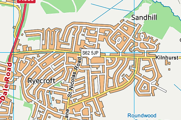 S62 5JP map - OS VectorMap District (Ordnance Survey)