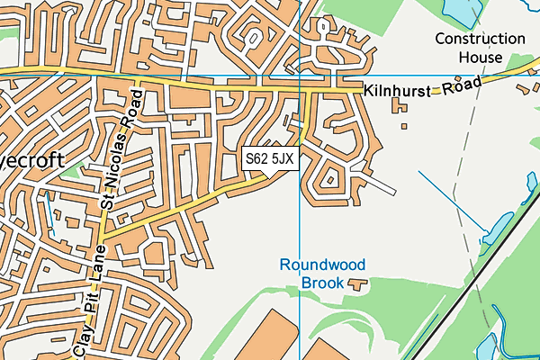 Claypit Lane Recreation Ground map (S62 5JX) - OS VectorMap District (Ordnance Survey)