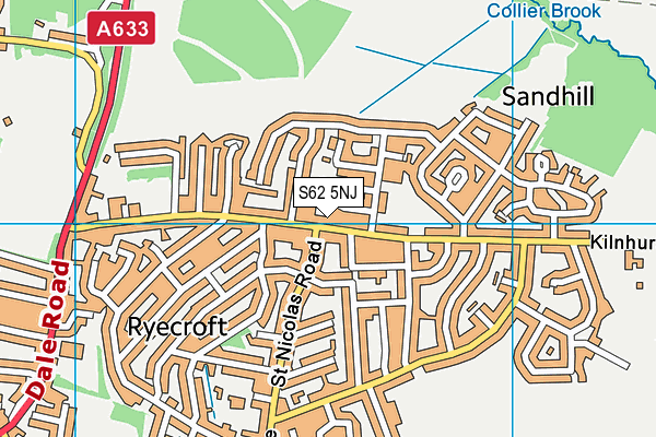 S62 5NJ map - OS VectorMap District (Ordnance Survey)