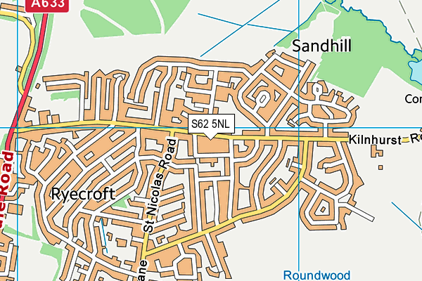S62 5NL map - OS VectorMap District (Ordnance Survey)