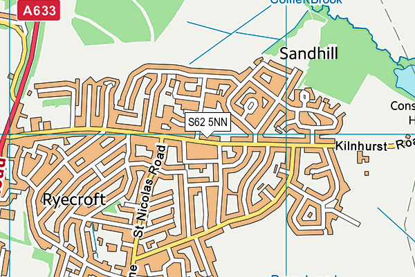S62 5NN map - OS VectorMap District (Ordnance Survey)