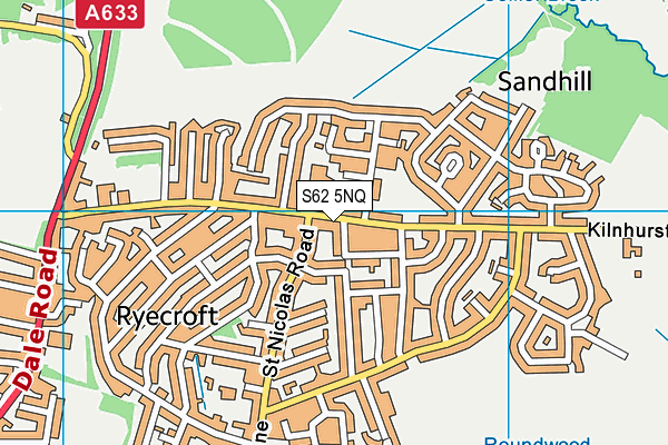 S62 5NQ map - OS VectorMap District (Ordnance Survey)