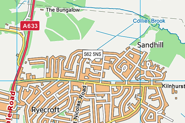 S62 5NS map - OS VectorMap District (Ordnance Survey)