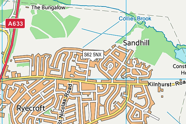 S62 5NX map - OS VectorMap District (Ordnance Survey)