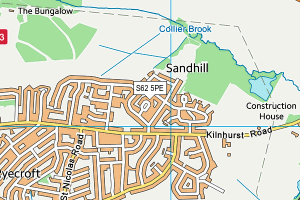 S62 5PE map - OS VectorMap District (Ordnance Survey)
