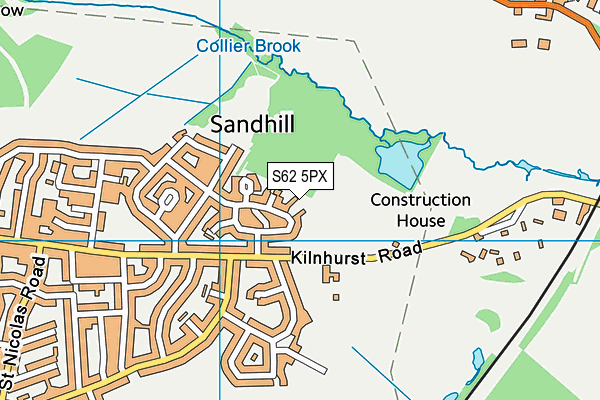 S62 5PX map - OS VectorMap District (Ordnance Survey)