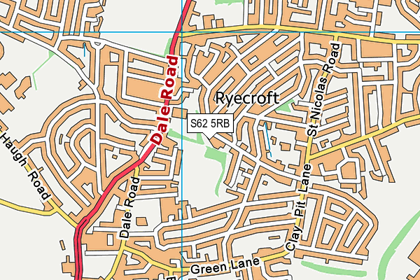 S62 5RB map - OS VectorMap District (Ordnance Survey)