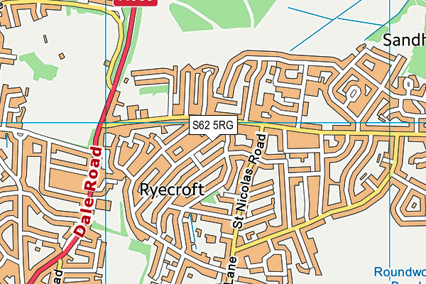 S62 5RG map - OS VectorMap District (Ordnance Survey)