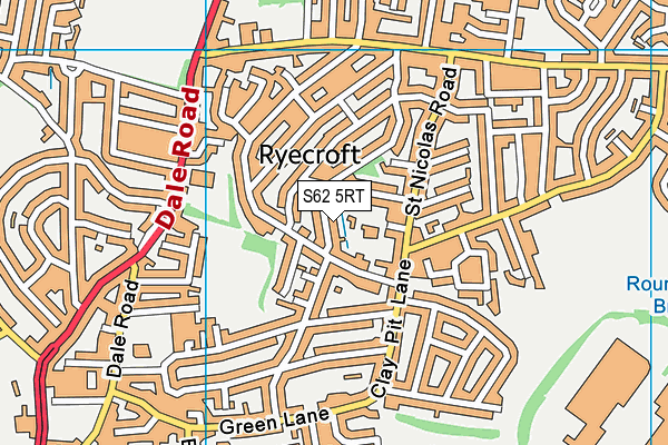 S62 5RT map - OS VectorMap District (Ordnance Survey)