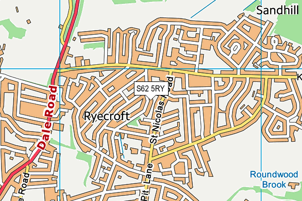 S62 5RY map - OS VectorMap District (Ordnance Survey)
