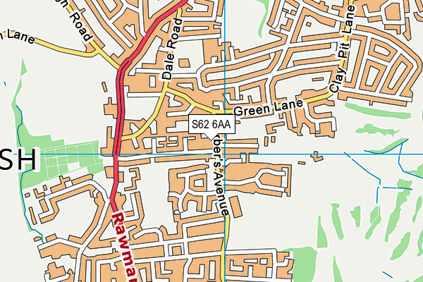 S62 6AA map - OS VectorMap District (Ordnance Survey)