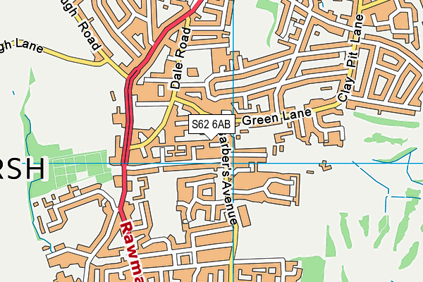 S62 6AB map - OS VectorMap District (Ordnance Survey)