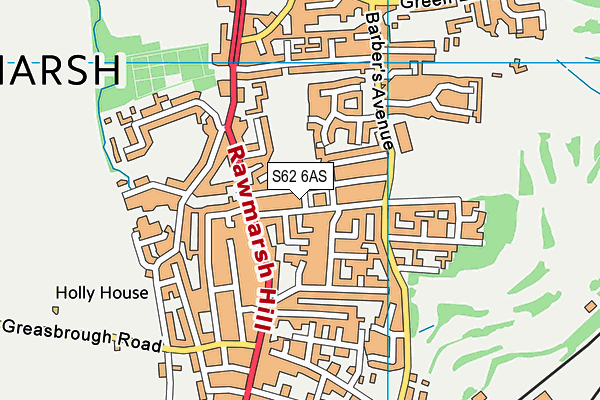 S62 6AS map - OS VectorMap District (Ordnance Survey)