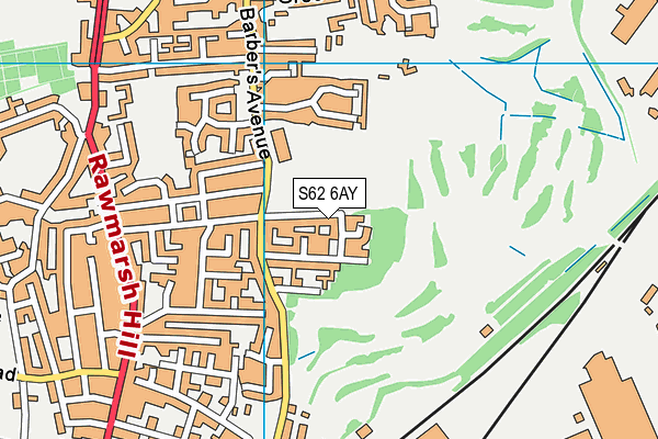 S62 6AY map - OS VectorMap District (Ordnance Survey)