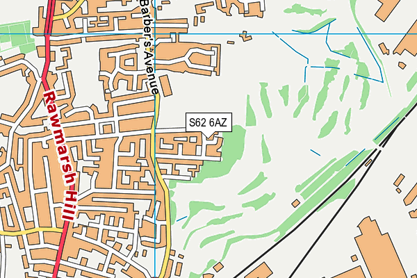 S62 6AZ map - OS VectorMap District (Ordnance Survey)