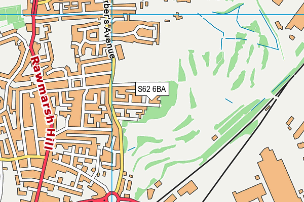 S62 6BA map - OS VectorMap District (Ordnance Survey)