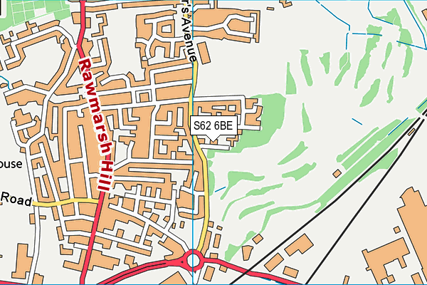 S62 6BE map - OS VectorMap District (Ordnance Survey)