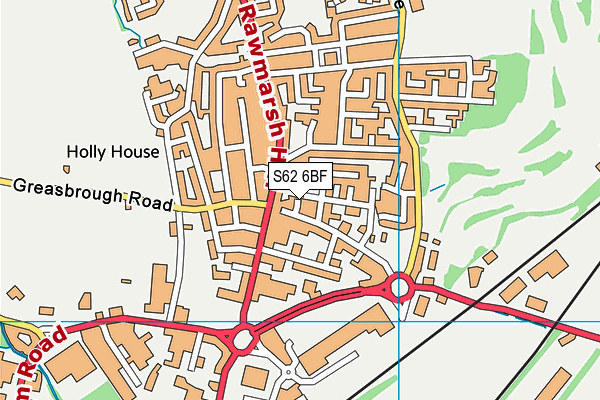 S62 6BF map - OS VectorMap District (Ordnance Survey)