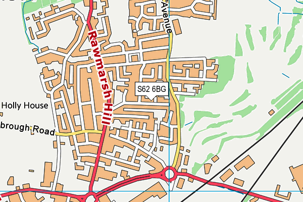 S62 6BG map - OS VectorMap District (Ordnance Survey)