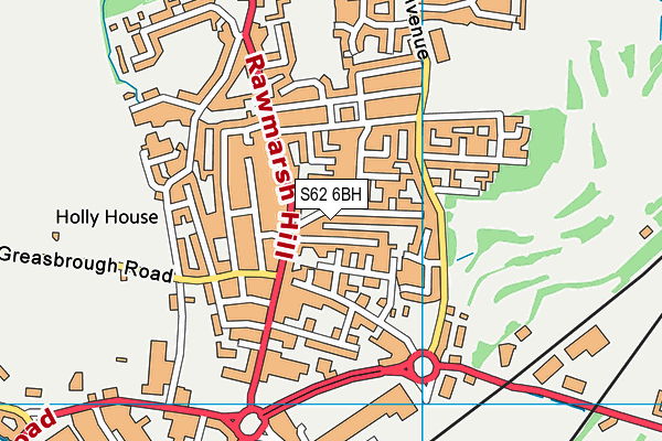 S62 6BH map - OS VectorMap District (Ordnance Survey)