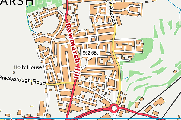 S62 6BJ map - OS VectorMap District (Ordnance Survey)