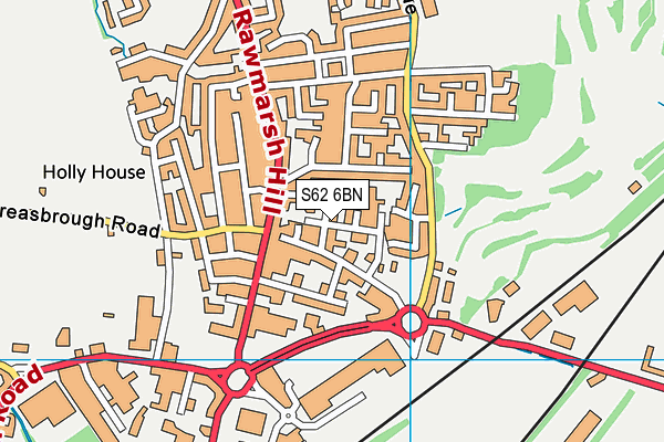 S62 6BN map - OS VectorMap District (Ordnance Survey)