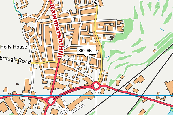S62 6BT map - OS VectorMap District (Ordnance Survey)