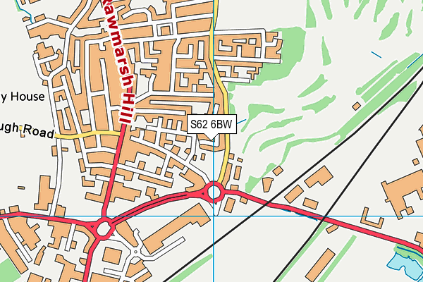 S62 6BW map - OS VectorMap District (Ordnance Survey)