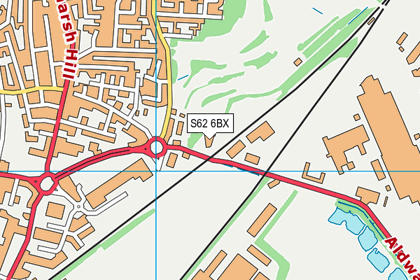 S62 6BX map - OS VectorMap District (Ordnance Survey)