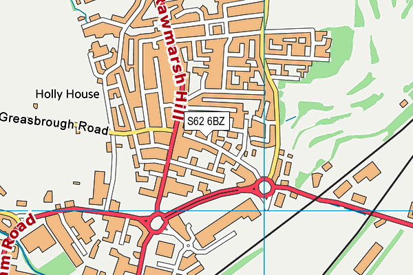 S62 6BZ map - OS VectorMap District (Ordnance Survey)