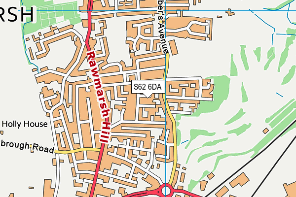 S62 6DA map - OS VectorMap District (Ordnance Survey)